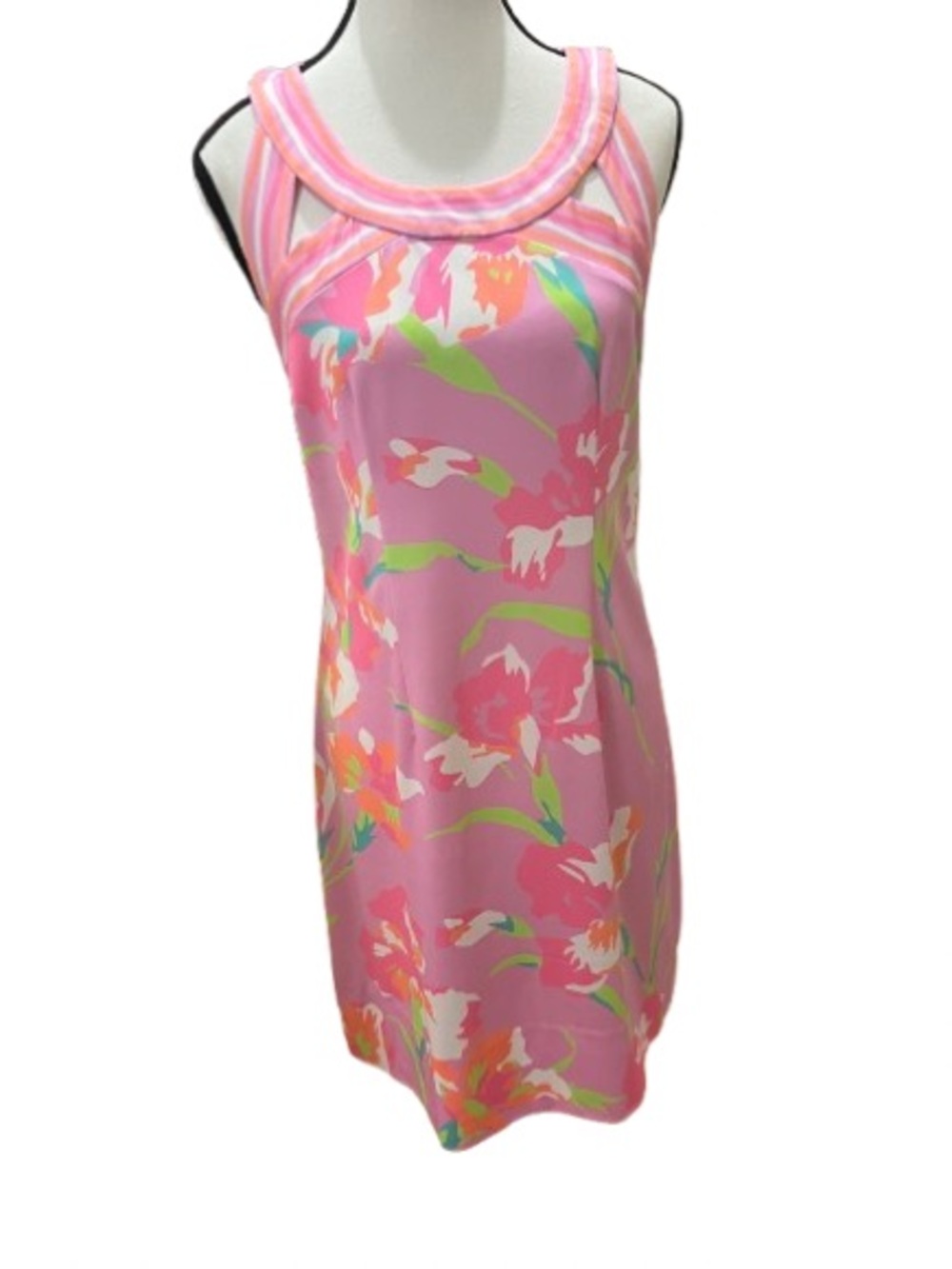 Gretchen Scott Designs Jersey Isosceles Dress Sz M Pink In Full Bloom Resort